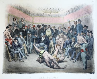 The Wrestlers, The Different Publics of Paris, Plate 12, 1854 by Gustave Dore